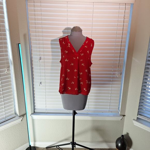 Vince Camuto Size L Sleeveless V Neck Blouse - Picture 8 of 8